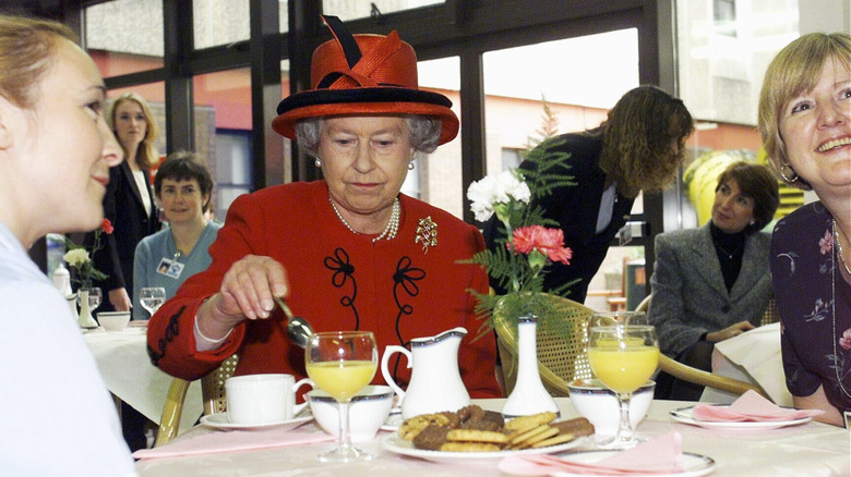 Queen Elizabeth at table