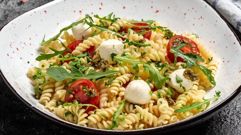 pasta salad in small bowl