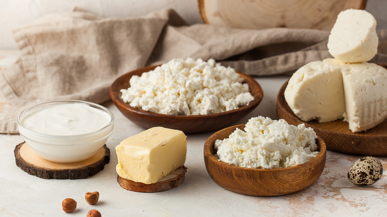 Several dairy ingredients including cottage cheese
