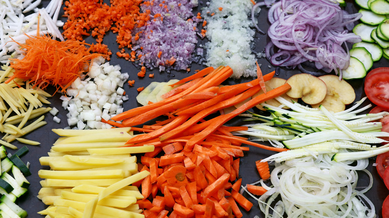 An assortment of chopped-up vegetables