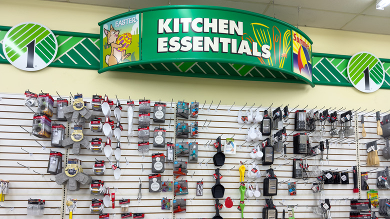 The Kitchen Essentials section of a Dollar Tree store