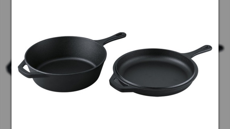 Crofton Cast Iron 2-in-1 Deep Skillet on a white background