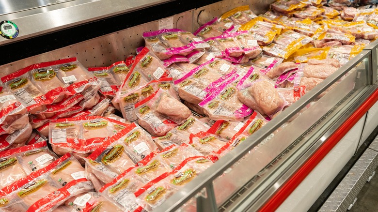 A selection of Costco chicken, including packs of organic chicken