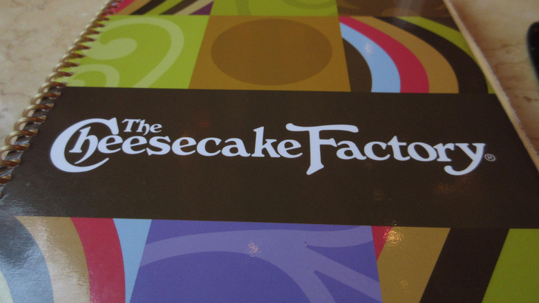 Menu at the Cheesecake Factory