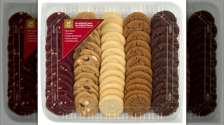 Sam's Club Member's Mark Holiday Cookie Tray with five flavors of cookies.