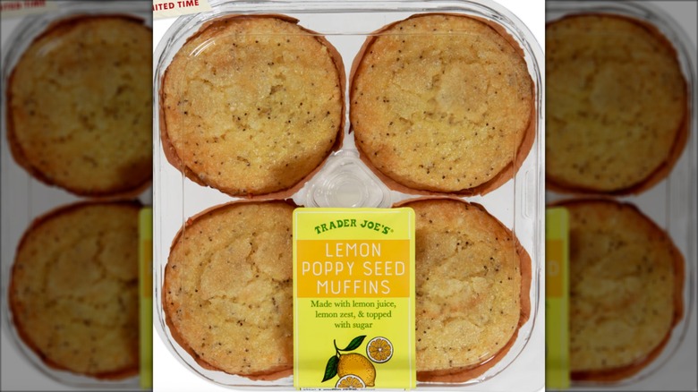 Package of Trader Joes Lemon Poppy Seed Muffins
