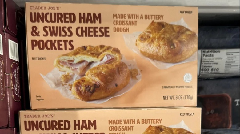 Box of Trader Joes  Uncured Ham & Swiss Cheese Pockets