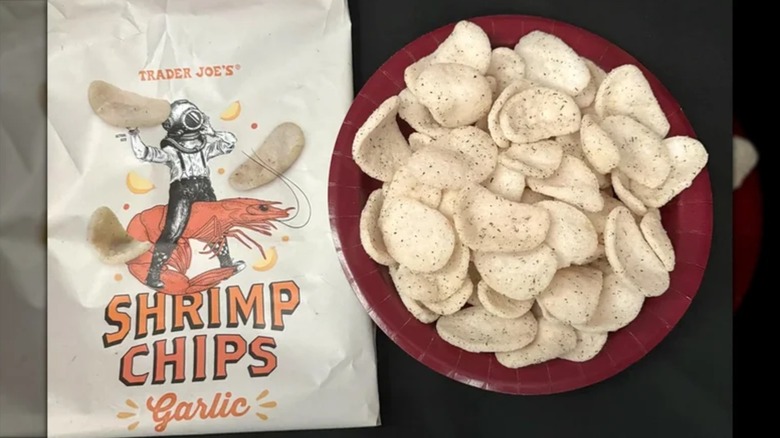 Bag of Trader Joes Garlic Shrimp Chips