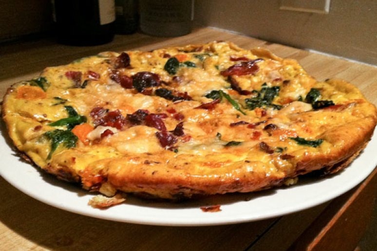 Maple-Glazed Bacon and Spinach Frittata