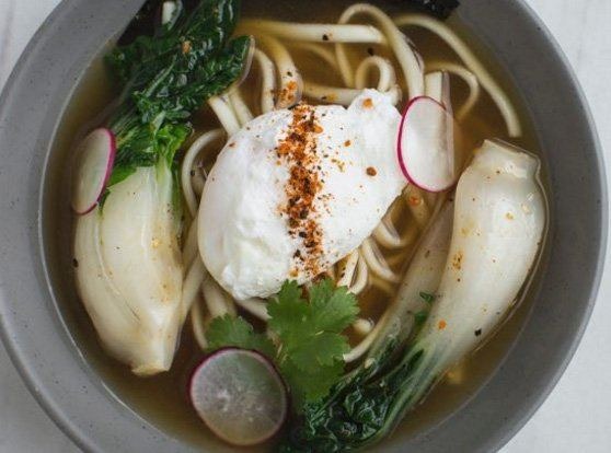 Bonito Udon Broth Bowl With Poached Egg