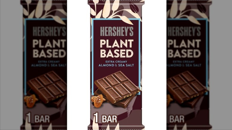 A Hershey's Plant Based Extra Creamy with Almonds and Salt Bar