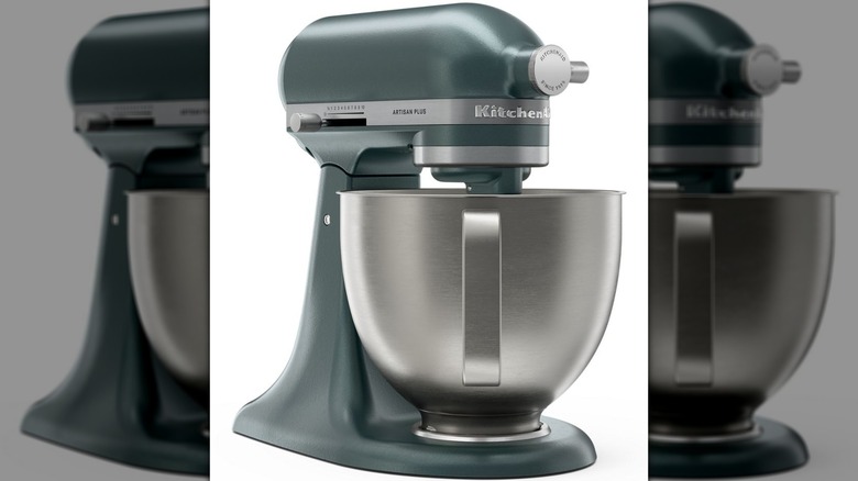 KitchenAid stand mixer in the color juniper