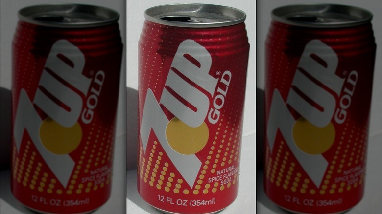 Can of 7Up Gold triptych