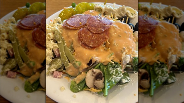 A plate of food from Valentino's Grand Buffet