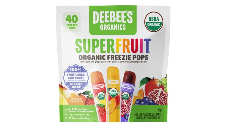 Bag of Deebee's Organic Superfruit Freezie Pops Variety Pack