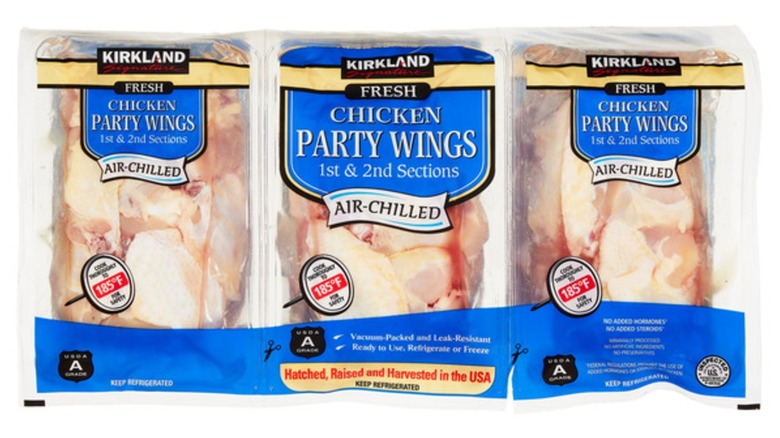 Three packages of Kirkland Signature Fresh "Air-Chilled" Chicken Party Wings