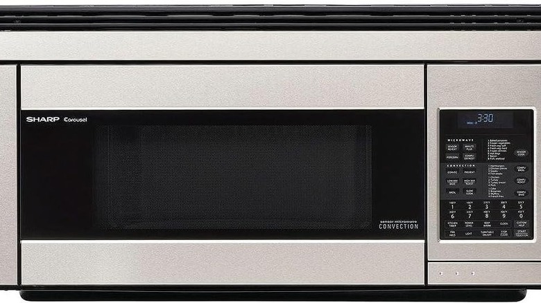 Sharp microwave in silver and black