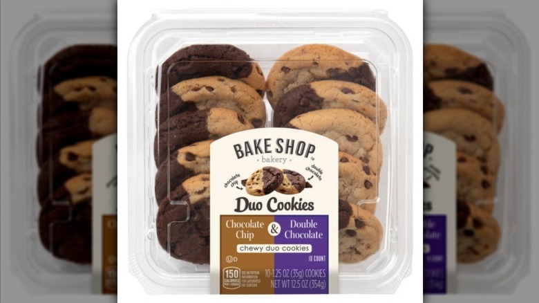 A box full of Bake Shop Duo Cookies on a white background