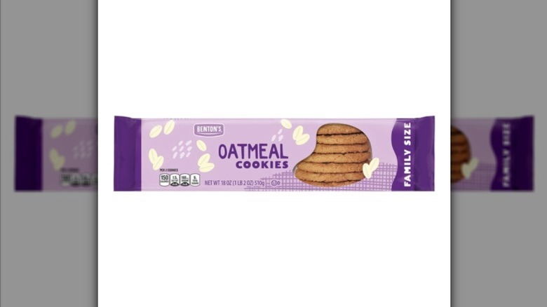 A pack of Benton's Oatmeal Cookies on a white background