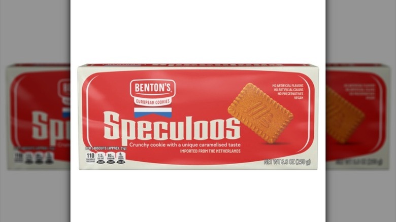 A pack of Benton's Speculoos Crunchy Cookies on a white background