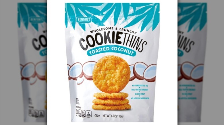 A pack of Benton's Toasted Coconut Cookie Thins