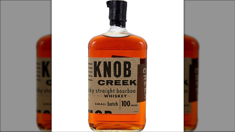 A rectangular bottle of Knob Creek Small Batch Kentucky Bourbon