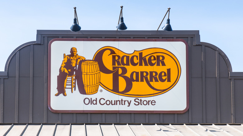 A large Cracker Barrel Old Country Store sign