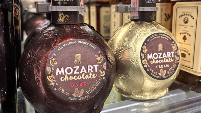 Two bottles of Mozart chocolate liqueur