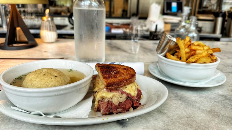 General Muir half Reuben with soup and fries