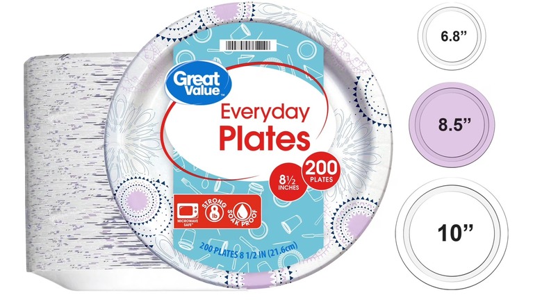 A package of 200 paper plates