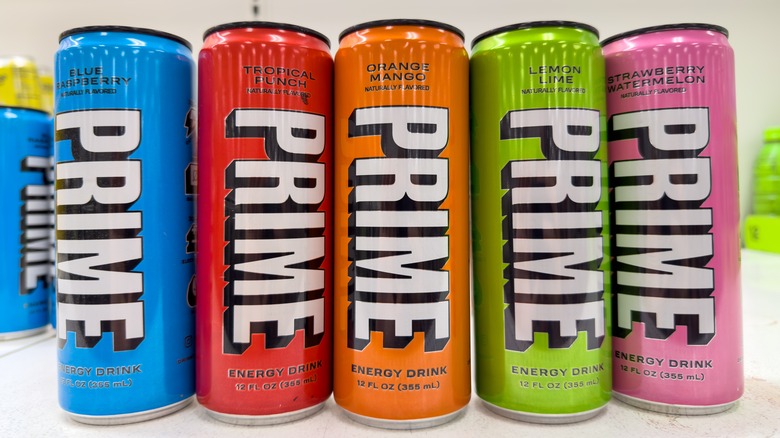 Prime drinks on white backdrop