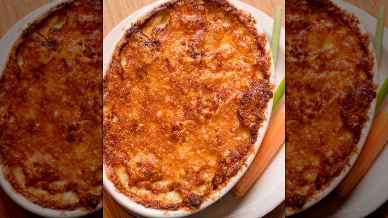 Overhead view of a dish of Clarkston Union's mac and cheese