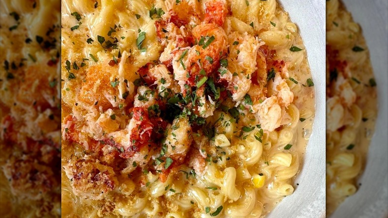 Overhead view of Smack Shack lobster mac and cheese