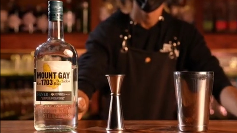 Mount Gay rum being used