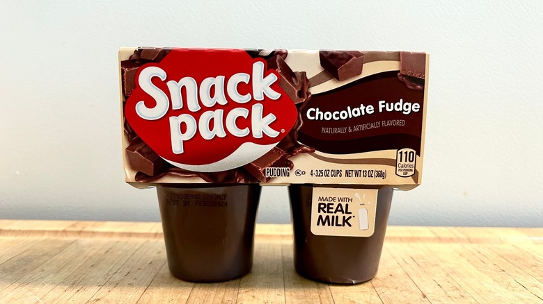 Chocolate fudge Snack Pack package