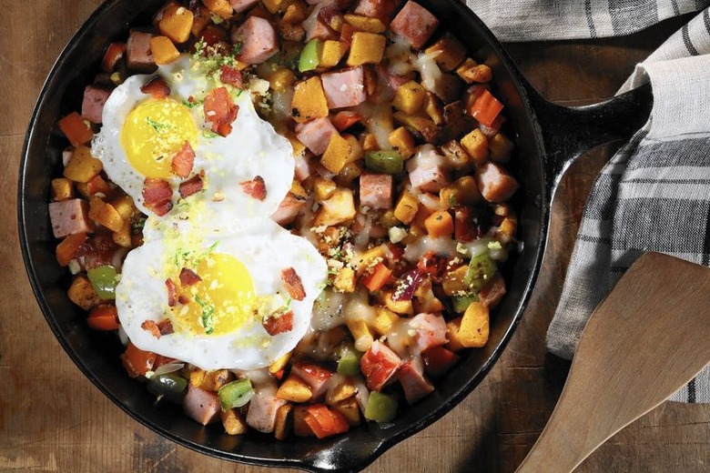 Bacon Butternut Hash With Ham and Eggs