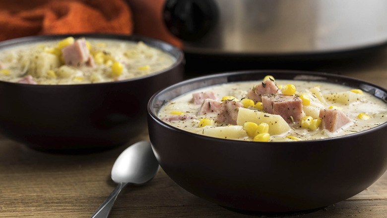 Slow Cooker Ham and Potato Soup