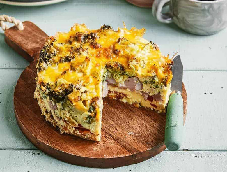 Broccoli Frittata With Ham and Peppers