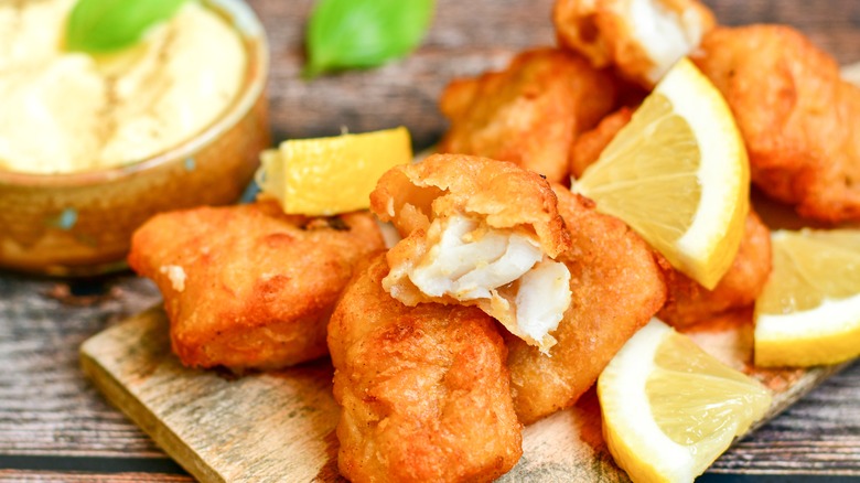 fried fish and lemon