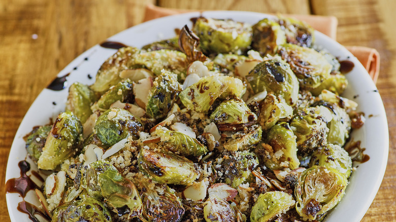 Roasted Brussels sprouts with a balsamic glaze