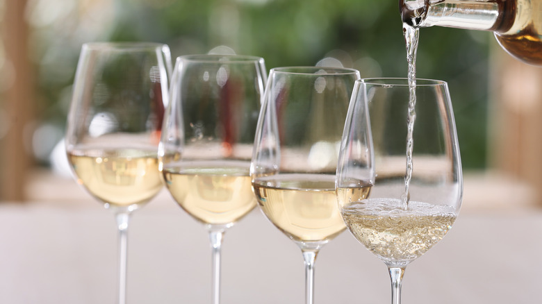 Glasses of white wine