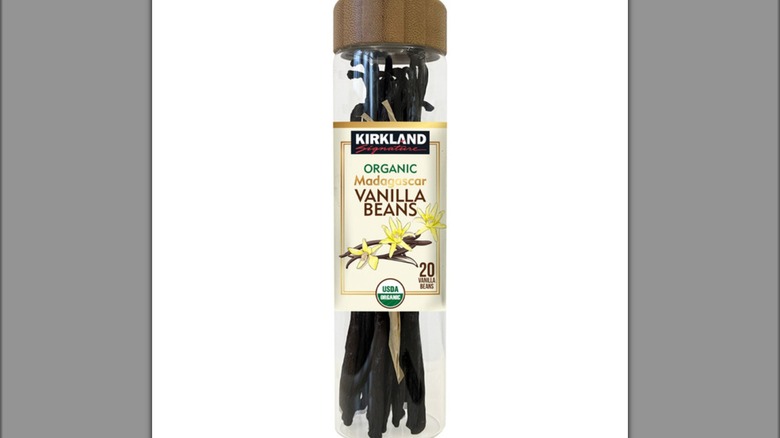 Jar of Kirkland Madagascan vanilla beans