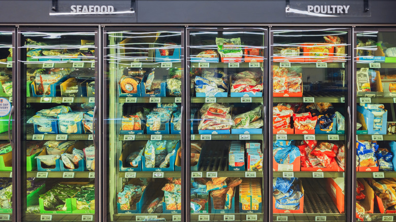 The frozen food aisle at Aldi