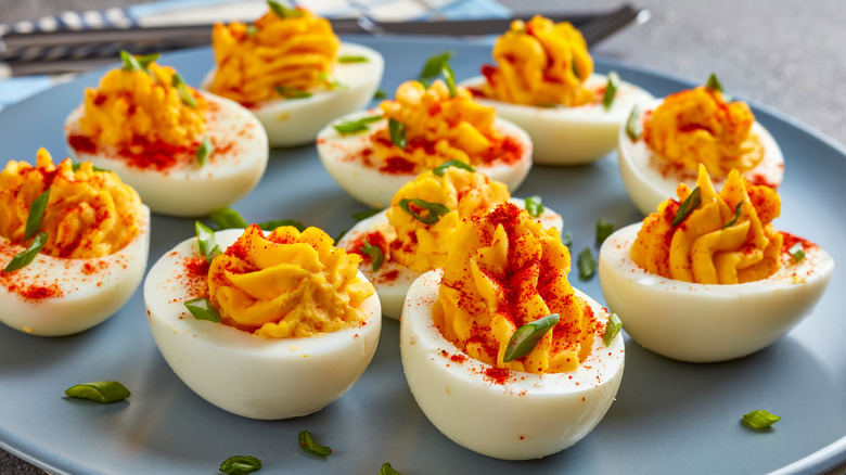 Deviled eggs with paprika