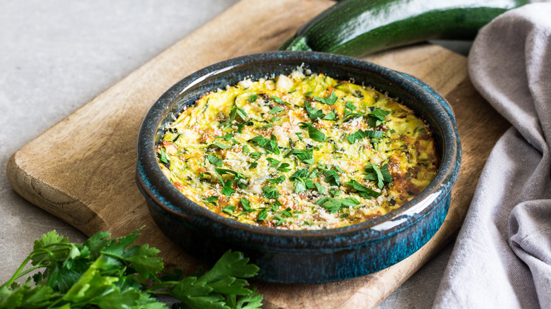 Egg casserole in a dish