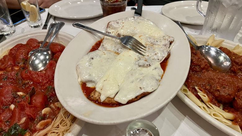 large plates of italian food