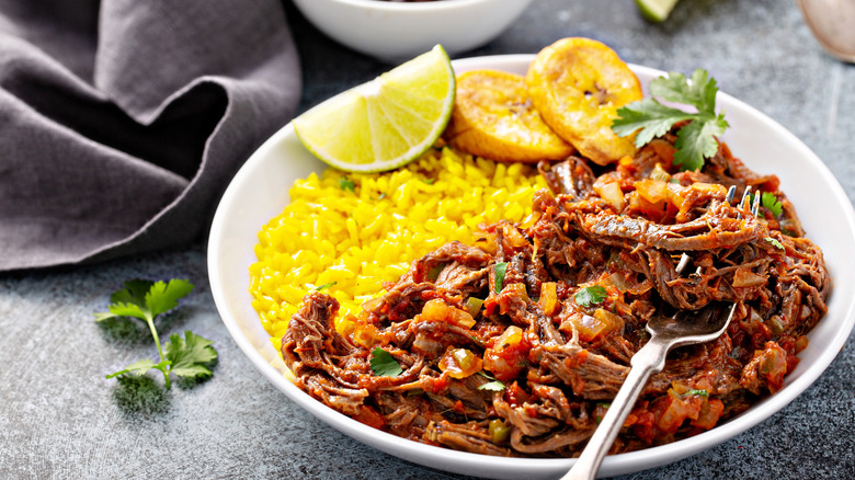 stew with rice and plantains