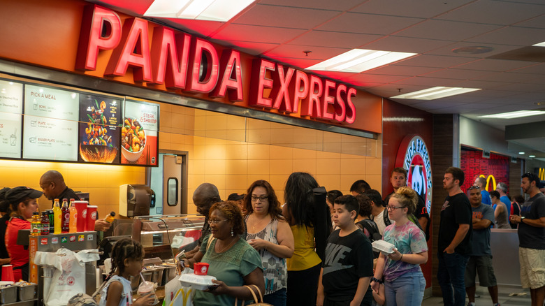 People lining up at a Panda Express