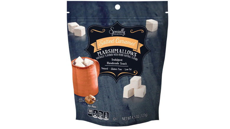 A pouch of Specially Selected Premium Salted Caramel Marshmallows