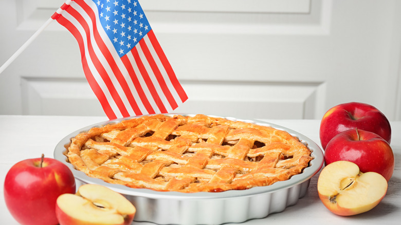 US flag and apple pie